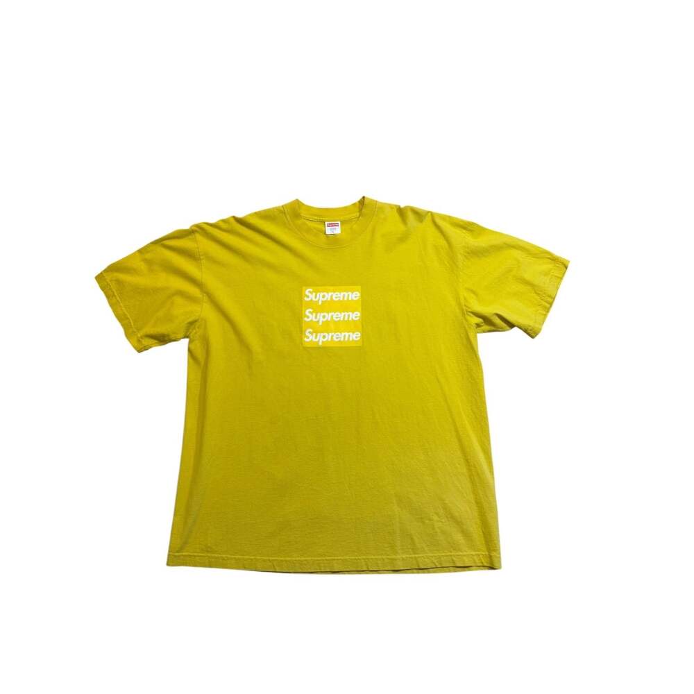 Supreme x Asspizza Triple Box Logo Dallas Exclusive T-Shirt Yellow Size XL